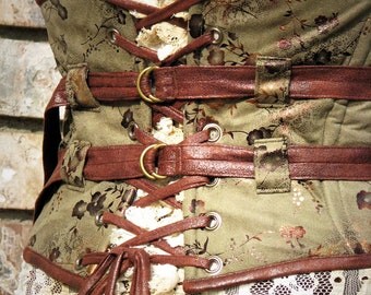 Sage Forest Extra Wide Steampunk Corset Belt