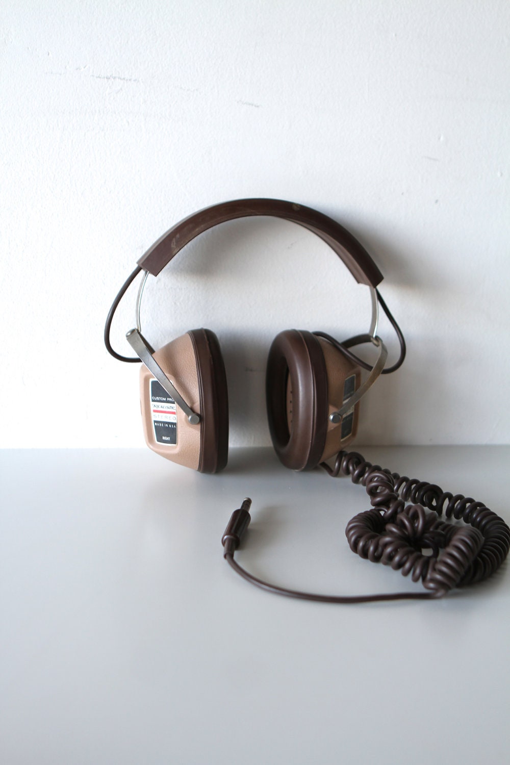 vintage 60s 70s STEREO headphones with Iphone/Ipod/Walkman