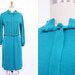 vintage shift dress / 1960s wool mod dress / sweater dress size medium M large L // turquoise blue
