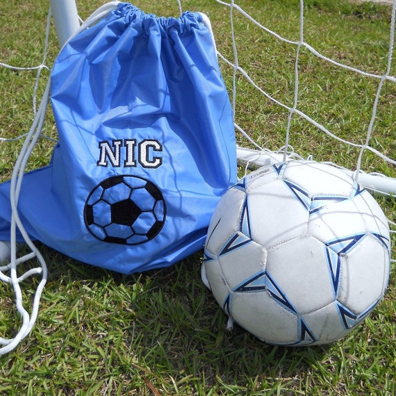 Embroidered Sports Drawstring Bag Great for Football Soccer