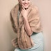 Vintage 1950s Mink Fur Stole or Wrap in Light Grey Beige