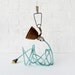 RESERVED for Kim - Vintage Industrial Light - Little Bell Clip Hanging Lamp with Aqua Net Color Cord