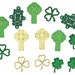 Jesse James Button Embellishments Emerald Isle Ireland Irish Green Celtic Crosses Shamrocks Buttons