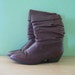 80s boots - leather slouch ankle high heels - size 8.5