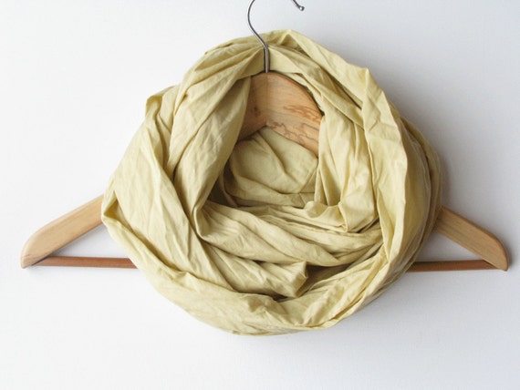 Infinity scarf - yelow cotton cowl