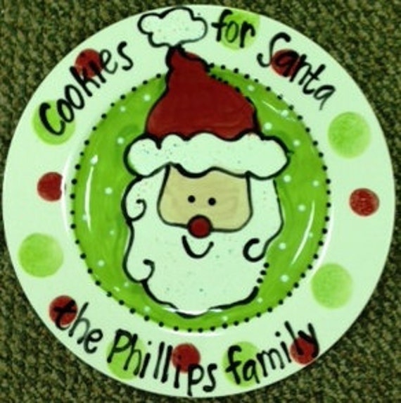 Items similar to Cookies for Santa Ceramic Plate on Etsy