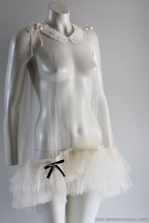 Items similar to Petticoat Tutu Gothic Wedding Nightie Dress Tulle Tutu
