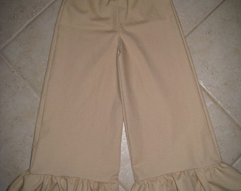 Uniform KHAKI Ruffle Pants Baby and Girls 6 12 18 24 Months 2t 3t 4t ...