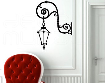Wall decal HANGING STREET LAMP Vinyl art stickers decor for walls by Decals Murals (16x22)