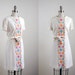 vintage 1960's white dress. 60s floral dress. embroidered. colorful flowers. spring shift dress 60.