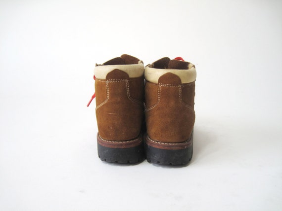 Vintage Brown Leather Hiking Boots with Red Laces women's