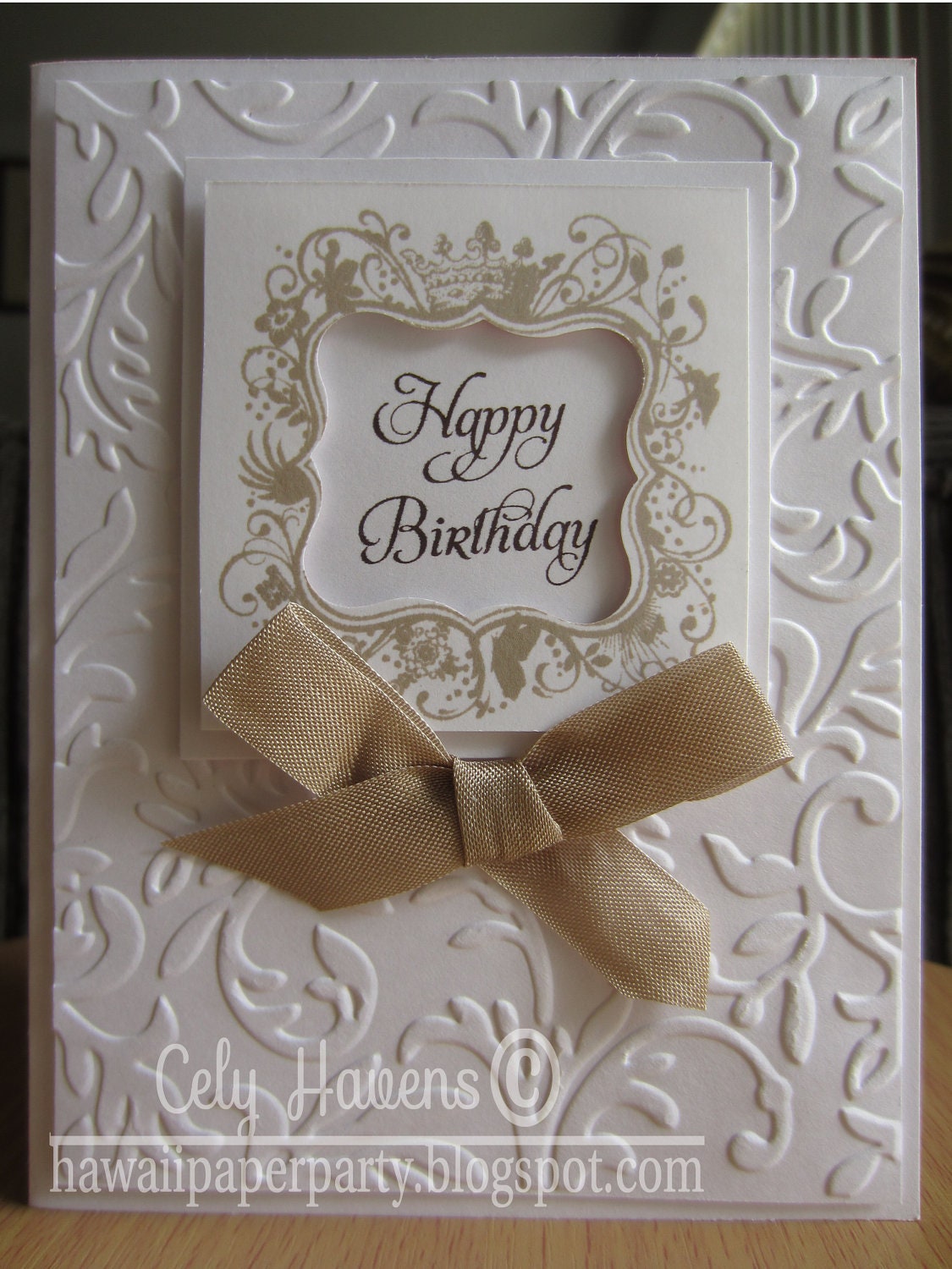 Handmade Greeting Card Happy Birthday Elegant Sophisticated