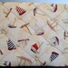 Nautical French Memo Board, Photo Memory Board with Sailing Boats in colors of Tan, Red, Navy Blue