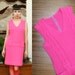 Vintage 60s Cable Knit Drop Waist Hot Pink Mini Dress