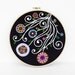 Embroidered Flower Garden in Rainbow Colors and Black, 8 inch Embroidery Hoop Wall Art by SometimesISwirl