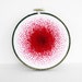 Ombre Embroidered French Knot Color Progression Piece from Burgundy to Pale Pink, A Color Study in Red- 5 inch Embroidery Hoop Fiber Art