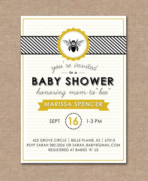 PRINTABLE BABY SHOWER Invitation Baby Shower Bee Theme