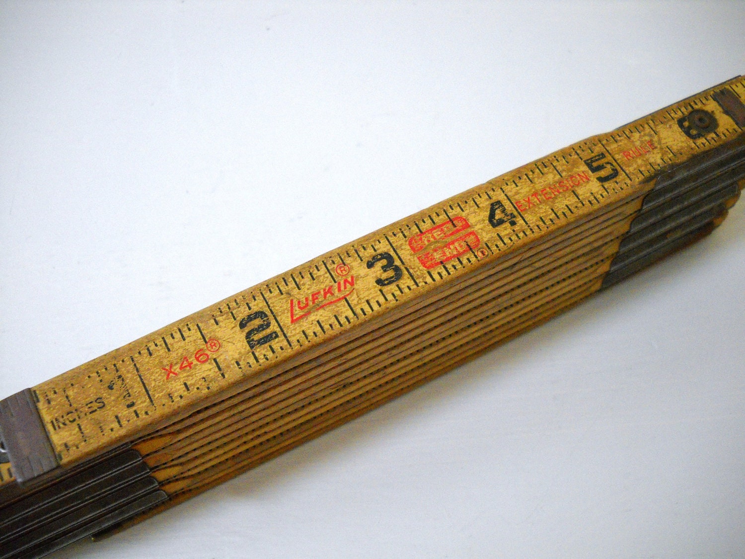 Lufkin Red End Extension Rule Wooden Folding Measuring Stick