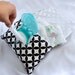 Diaper and Wipe Clutch in Black and White Diamond Eye