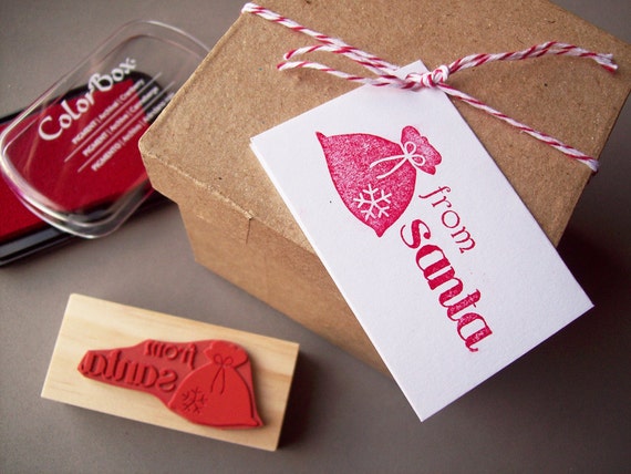 From Santa Rubber Stamp - Make Christmas Tags - Santa Gifts - Secret Santa Gift Tags