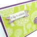 Lime Green Birthday Card, Birthday Card for Her, Handmade Paper Greeting Card, Stamped Card