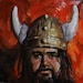 Oscar the dragon Slayer by Kenney Mencher oil on masonite 8x8 inches