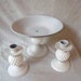 Cottage Style White Painted Bowl/Candle Holders