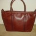 LL .bean large dark brown leather carry all tot bag