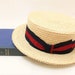 Ponte Rialto Boater Straw Hat , Size 7/56 , Made ibn Italy Venice // Excellent Condition