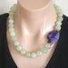 ASHIRA New Jade and Purple Druzy Agate Focal Stone with 24K Gold Nuggets