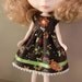 FALL SALE - Colourful Brown and Green Summer Dress for Blythe