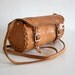 Tooled Leather Round Satchel