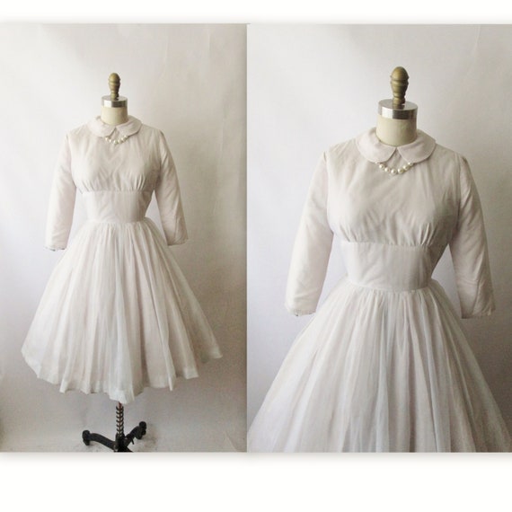 50's Chiffon Dress // Vintage 1950's Sweet Chiffon