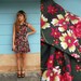 1970s green and pink floral mini dress. s-m