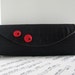 Silk black clutch with red fabric buttons, Black clutch bag