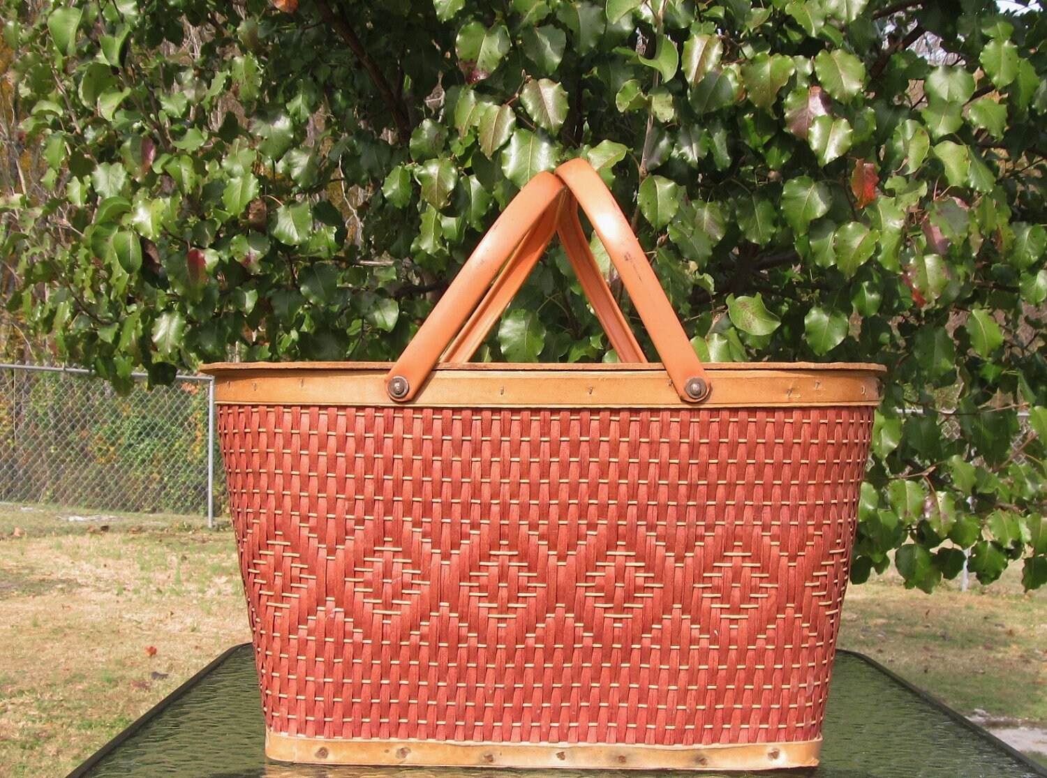 Vintage Picnic Basket W. C. Redmon Picnic Basket Hamper