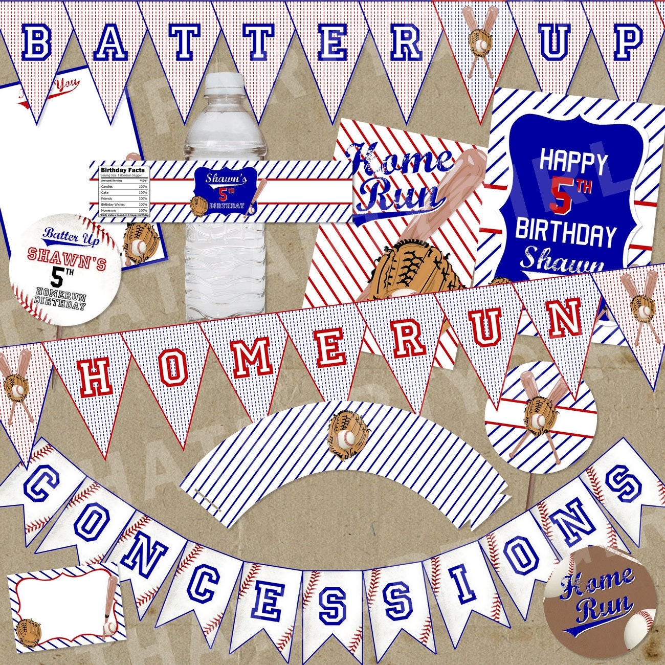 Mini Baseball Party Package Decorations Favors DIY