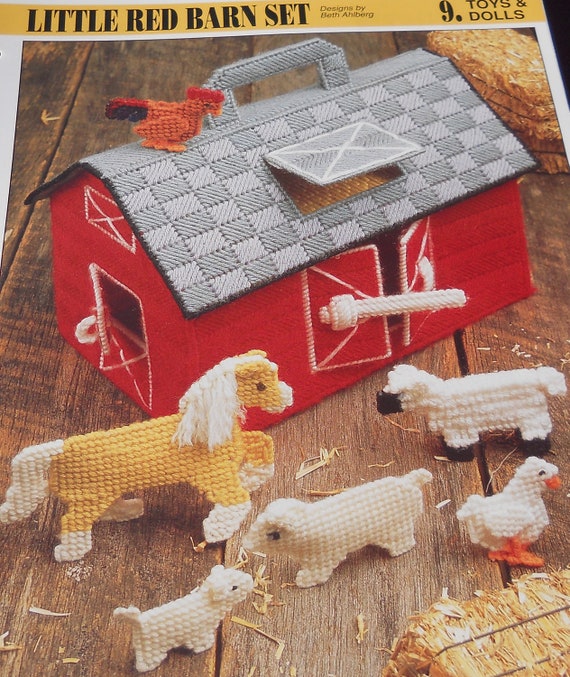 Little Red Barn Set Plastic Canvas Pattern by PattysCrochetPlace