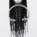 Black Fringe Crescent Tuareg Bat Skull Necklace
