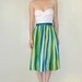 RESERVED 1950s Striped Skirt Green Blue Size Large SALE