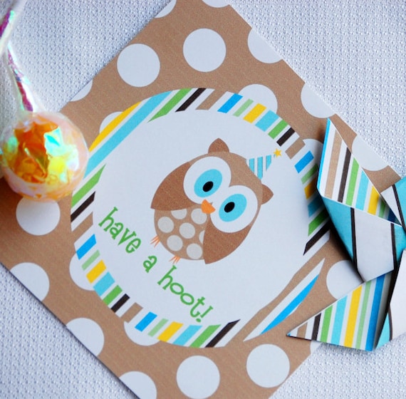 Blue Hoot Owl Party Decorations for Birthday Party by BeeAndDaisy