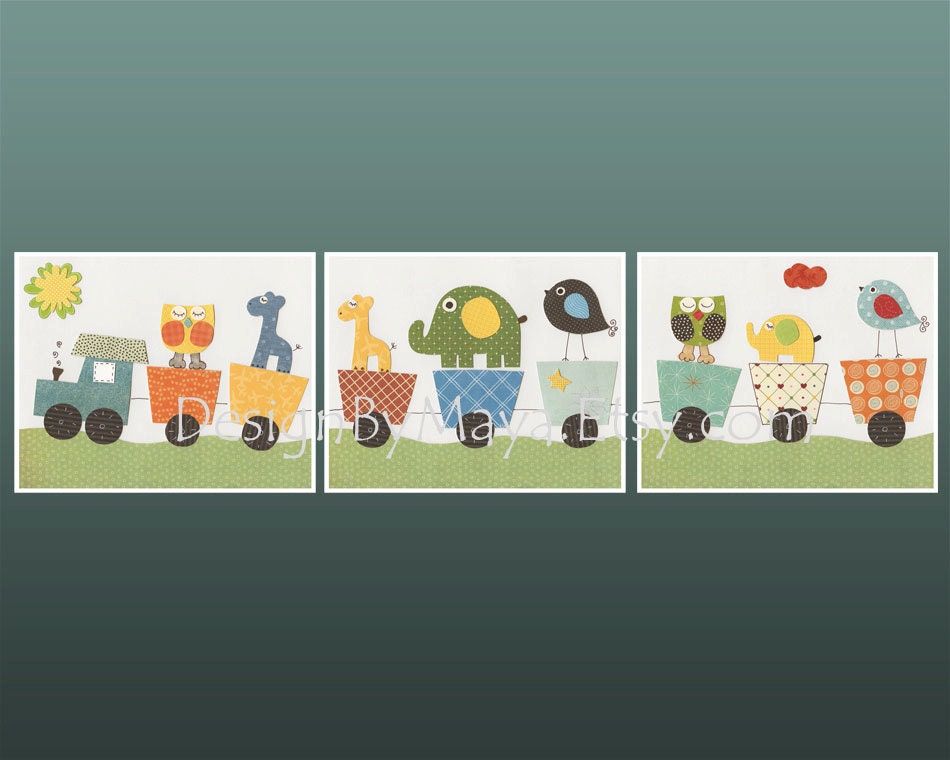 Nursery art print set of 3 11x14 prints WHITE BACKGROUND
