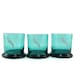 Teal drinking glasses with seagull - vintage tumblers set of 3