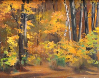 The Tenacity of Birches- Original Landscape Painting, Oil on Panel, Framed, 14 x 18