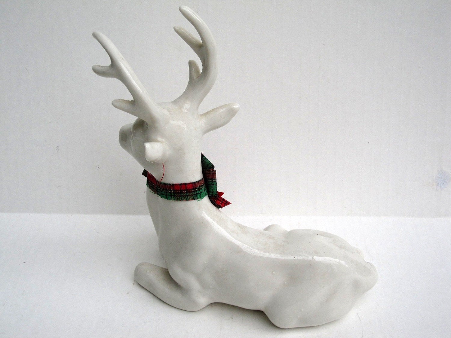 White Christmas Deer Large Porcelain Deer 9 High