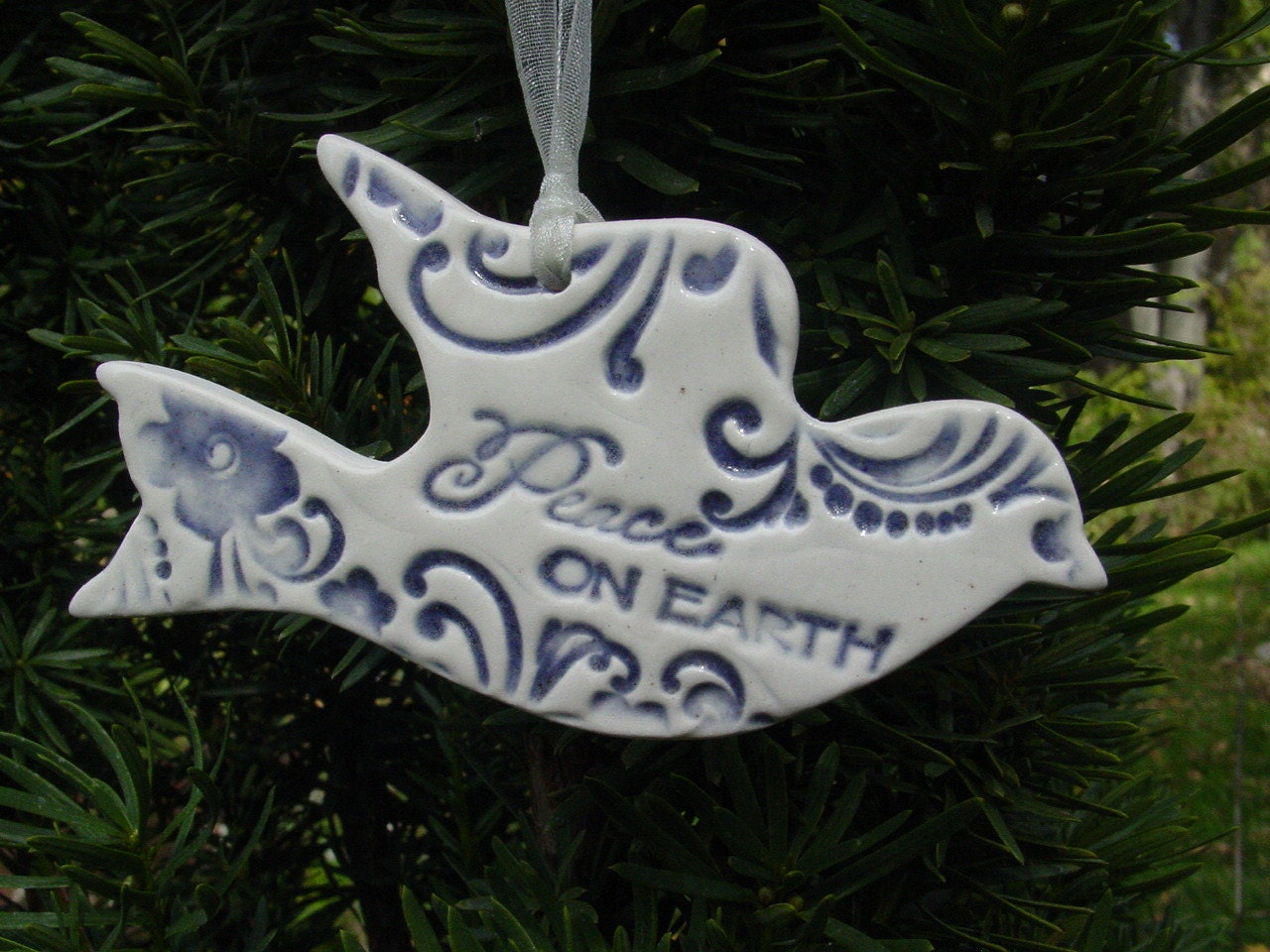peace on earth ceramic dove christmas ornaments peace on earth ceramic dove christmas ornaments