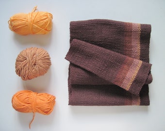 Brown Handwoven Cotton Scarf - Mens scarf