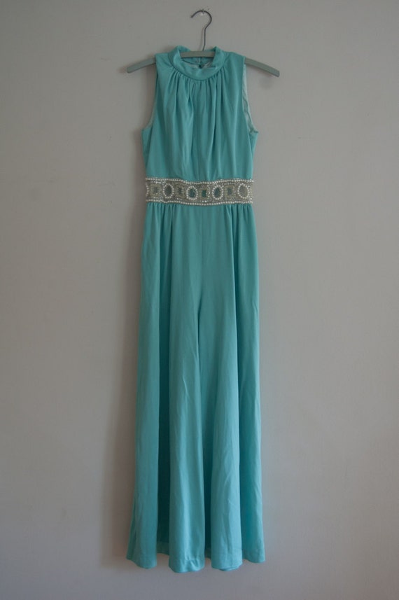 turquoise jumpsuit