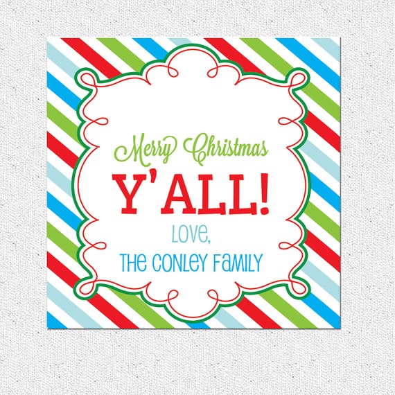 Personalized Christmas Holiday Gift Tags Merry