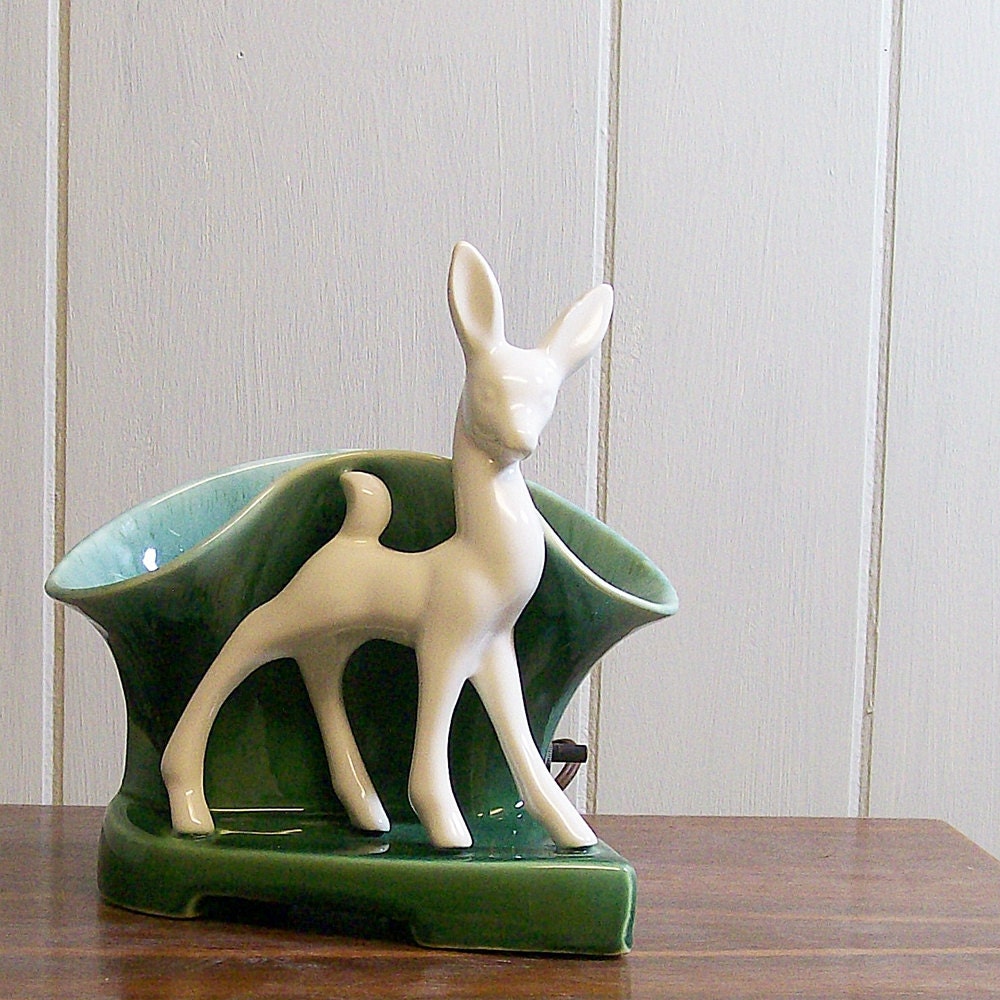 vintage ceramic tv l deer and planter vintage ceramic tv l deer and planter